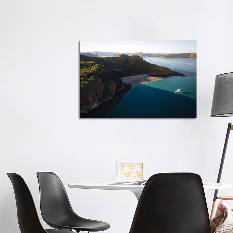 Cruise Boat Secluded Beach Island by James Vodicka - Wrapped Canvas Gallery-Wrapped Canvas Giclée, 66.04cm H x 101.6cm W