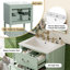 Élégants meubles-lavabos verts avec lavabo en céramique, solution de rangement de style moderne