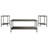 3 Pcs Metal Coffee Table Set In Grey-1658874605