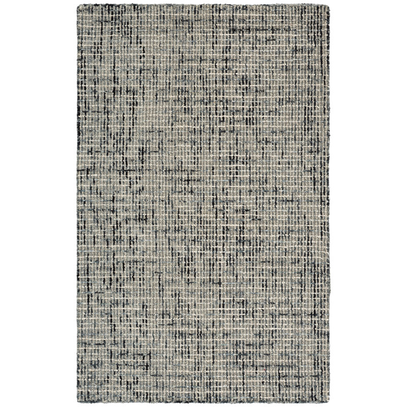 Irven Handmade Tufted Wool Dark Gray Area Rug, Rectangle 3' x 5'