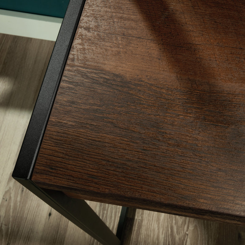 Bureau avec rehausse, finition brune