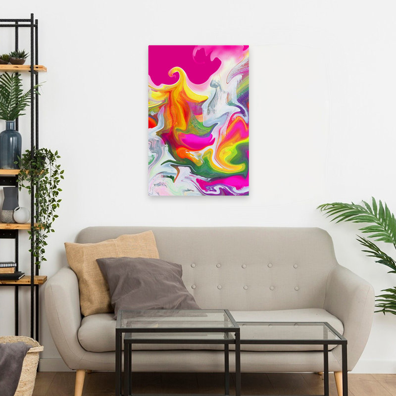 Tourbillons et couleurs liquéfié II, art, H 24 po x l 16 po