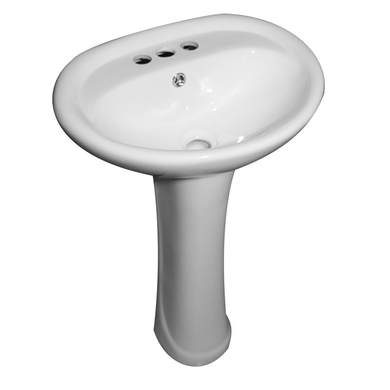Piédestal Ashley avec 1 trou de robinet, trop-plein, blanc, 4 po