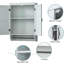 Armoire murale moderne de rangement pour salle de bain avec tablettes réglables au-dessus de la toilette, gris