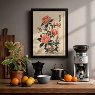 Coral Peonies Japandi - Print