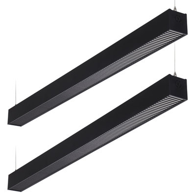 4FT 40W 3CCT Dimmable Anti-Glare Louvre Lens Linear Light, 3000K/4000K/5000K Selectable