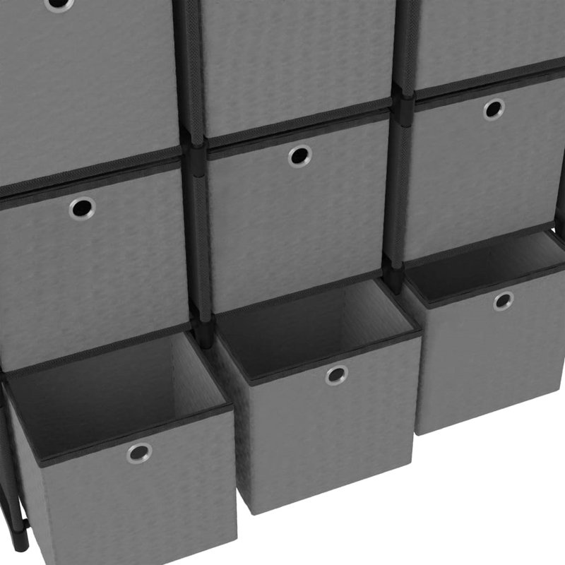 Ibrar 103cm W Metal Shelving Unit, Black