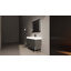 Meuble-lavabo autoportant avec lavabo double en résine, armoire de rangement avec portes à fermeture douce