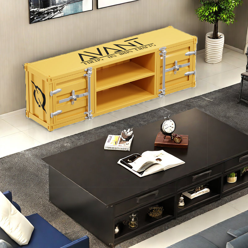 Crédence de rangement l 59,05 po Mulero, Jaune