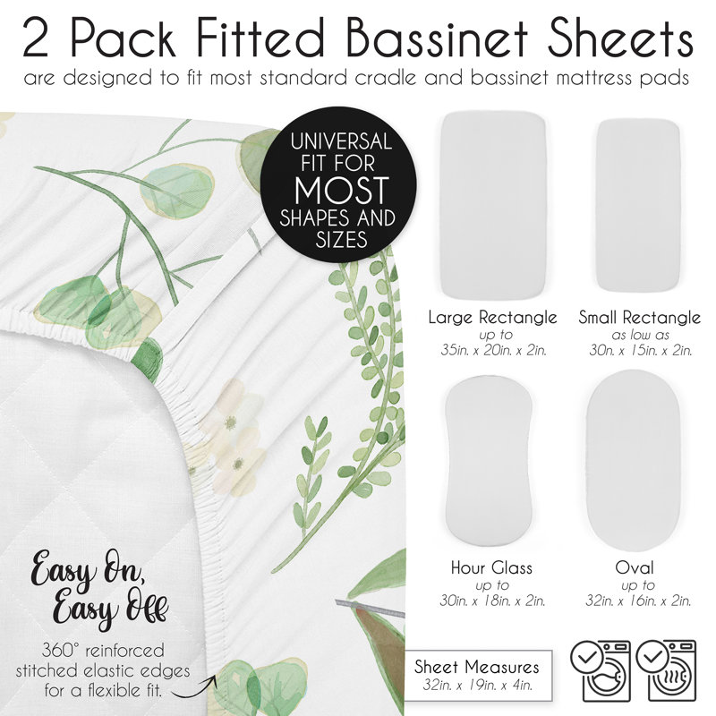 Ensemble de 2 draps-housse pour bébé Botanical par Sweet Jojo Designs