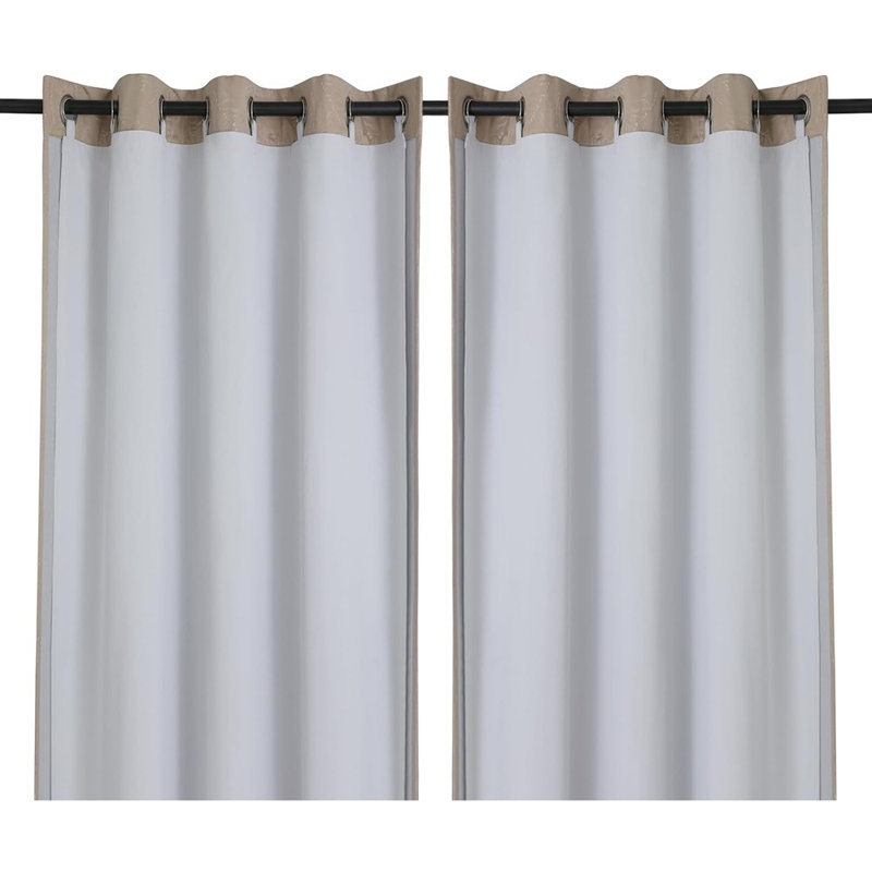 2 Panels 100% Blackout Curtain Liners, Darkening Drapes For 95–96 Inch Curtains, Includes 17 Rings, 50" W x 92" L