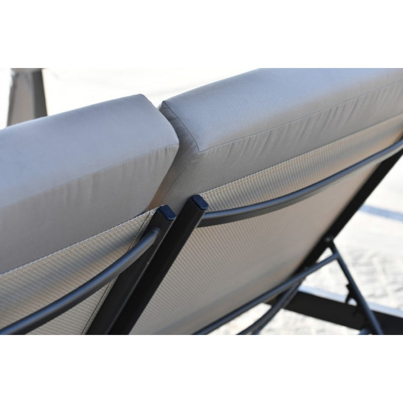 Chaise méridienne inclinable double avec coussin