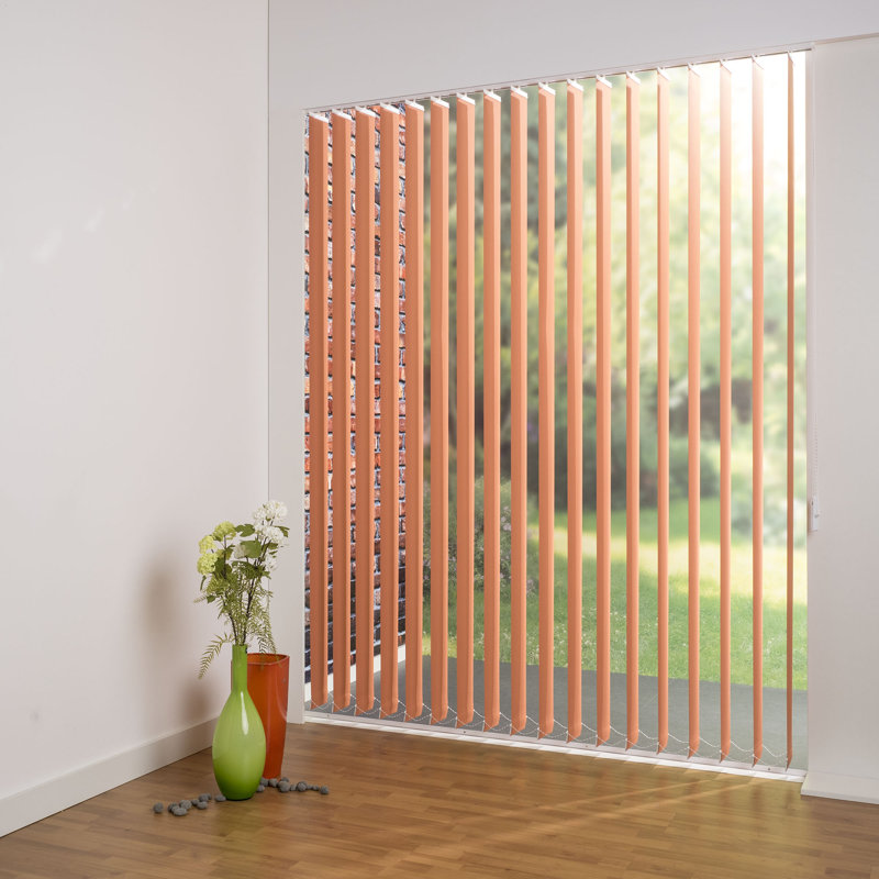 Blackout Vertical Blind, Orange, 180cm L x 100cm W, 12.7cm