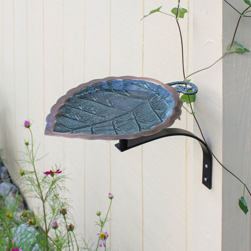 Bain d'oiseaux avec support mural Aspen Leaf