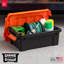 Ensemble de 2 bacs de rangement verrouillables IRIS USA, noir / orange
