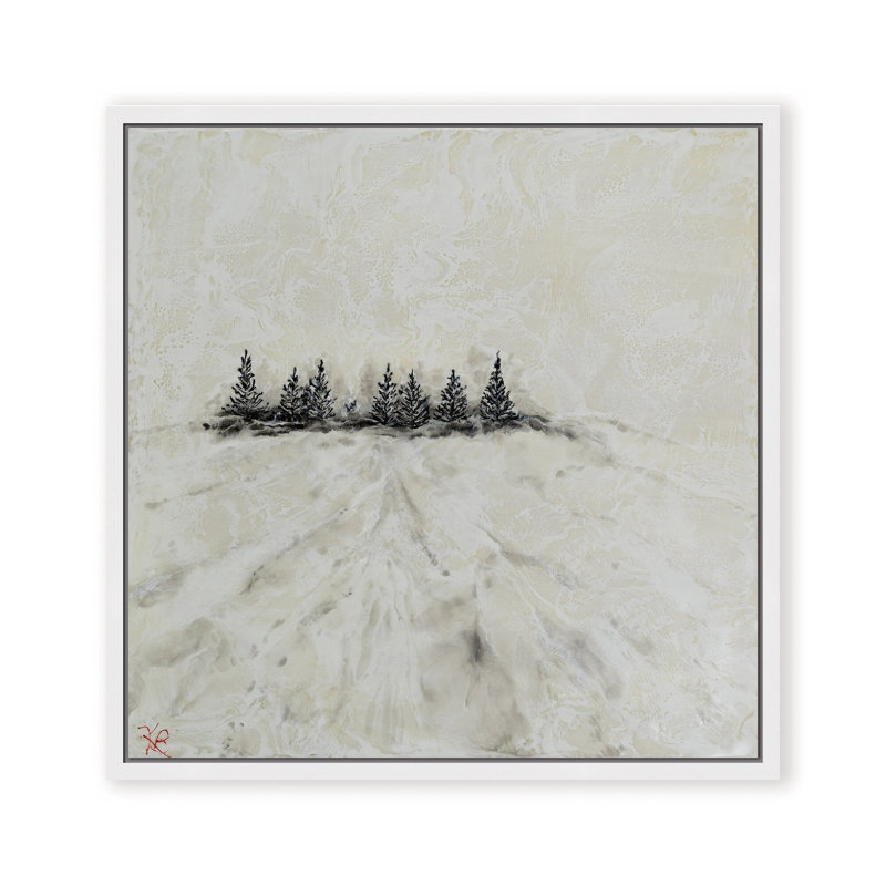 Nature Inspired "Frosted Horizon" Canvas Wall Art By , 20" H x 20" W, Framed Canvas, Brown