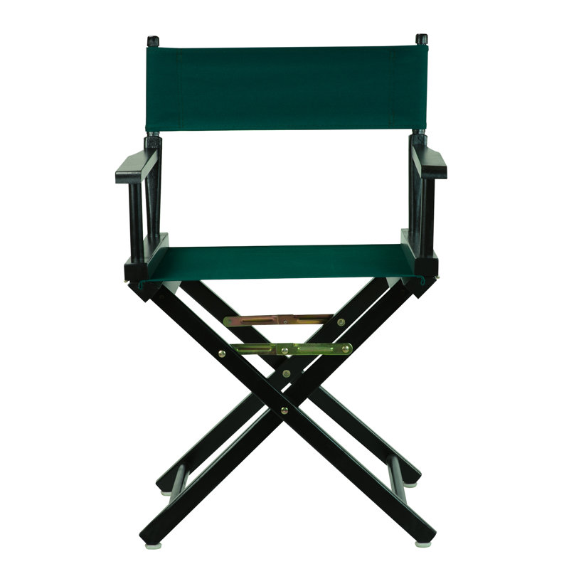 18" Folding Director Chair, Hunter Green, Black