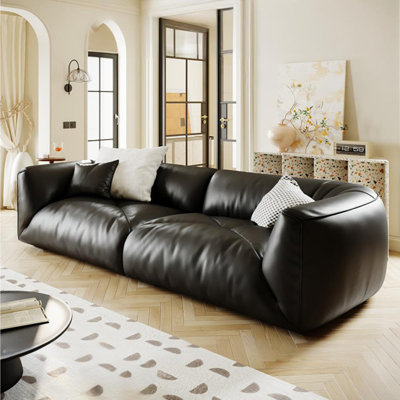 Retro Minimalist Straight-layout Black Sofa