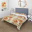 Red Gold Watercolor Floral Dream - Ensemble de housse de couette floral-109146151