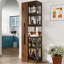 Vitrine avec portes et lumières en verre, avec étagère de rangement coulissante multifonctionnelle, armoires de rangement en bois