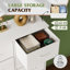  Commode à 6 tiroirs pour la chambre à coucher Ojaswi, commode blanche moderne avec commode en bois avec cadre en métal robuste pour garde-robe -682423627