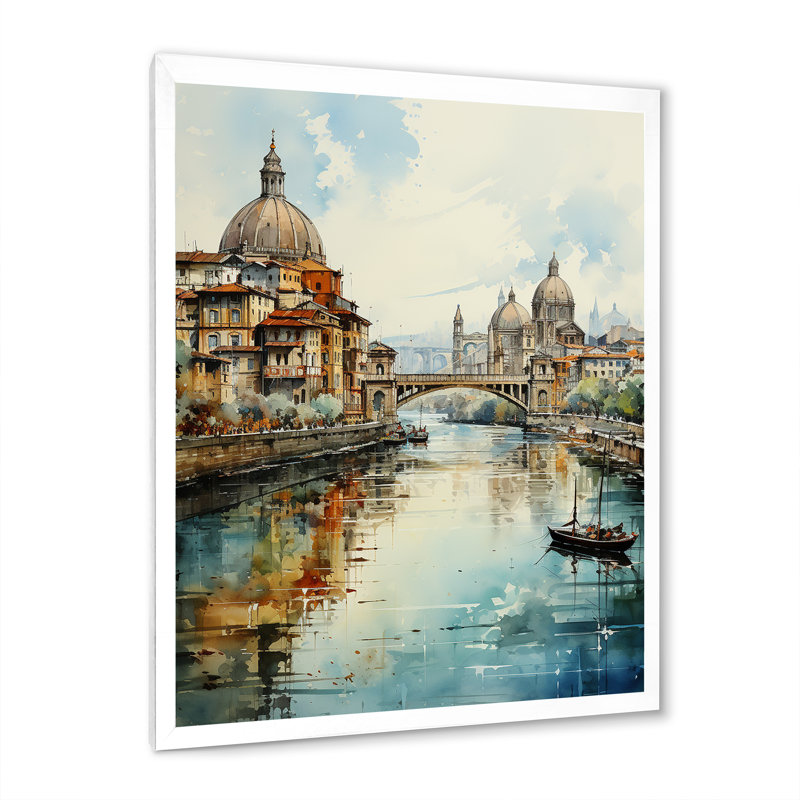 «USA City Of Bridges Architectural View I», reproduction d'art sur toile, H 40 po x l 30 po x P 1,5 po, Cadre simple blanc