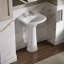 Lavabo de salle de bain piédestal en porcelaine vitrifiée avec trop-plein 26,81 po Cimarron-10940870-19195628
