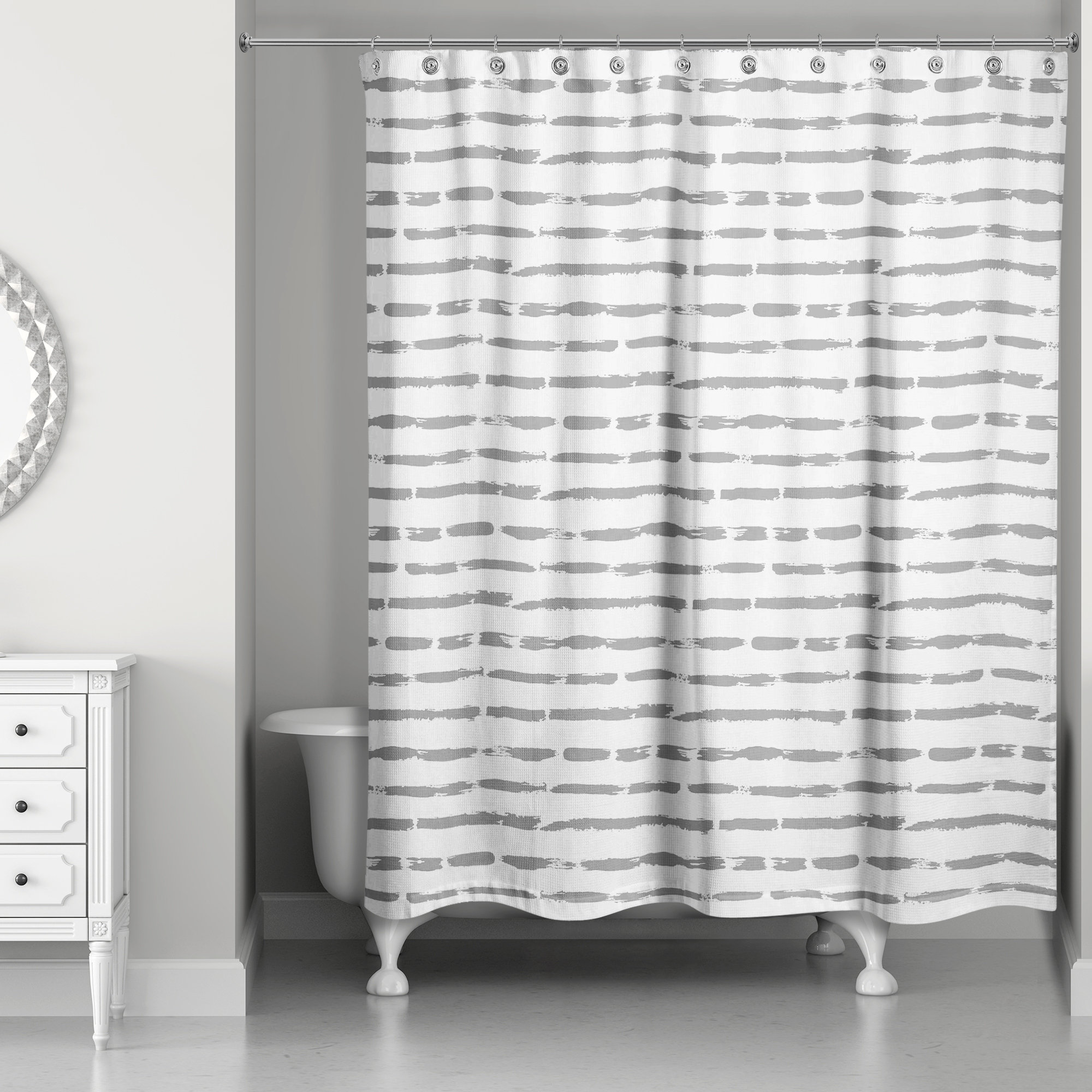Designs Direct Creative Group Striped Single Shower Curtain & Reviews ...