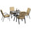Michiana 5 Pieces Garden Dining Set Outdoor Square Dining Table Beige