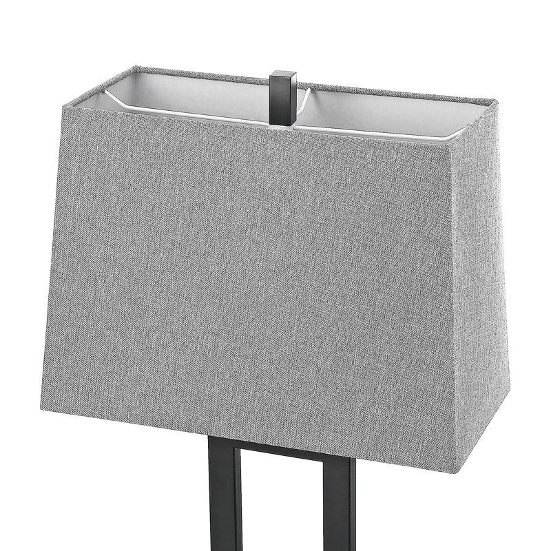 Abat-jour rectangulaire avoine, Gris, H 10 po x l 14 po x P 7 po