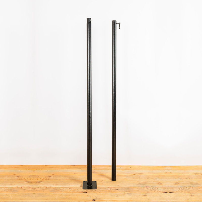 9.5ft Heavy-Duty String Light Pole Stand with Mounting Plate for Patio or Deck