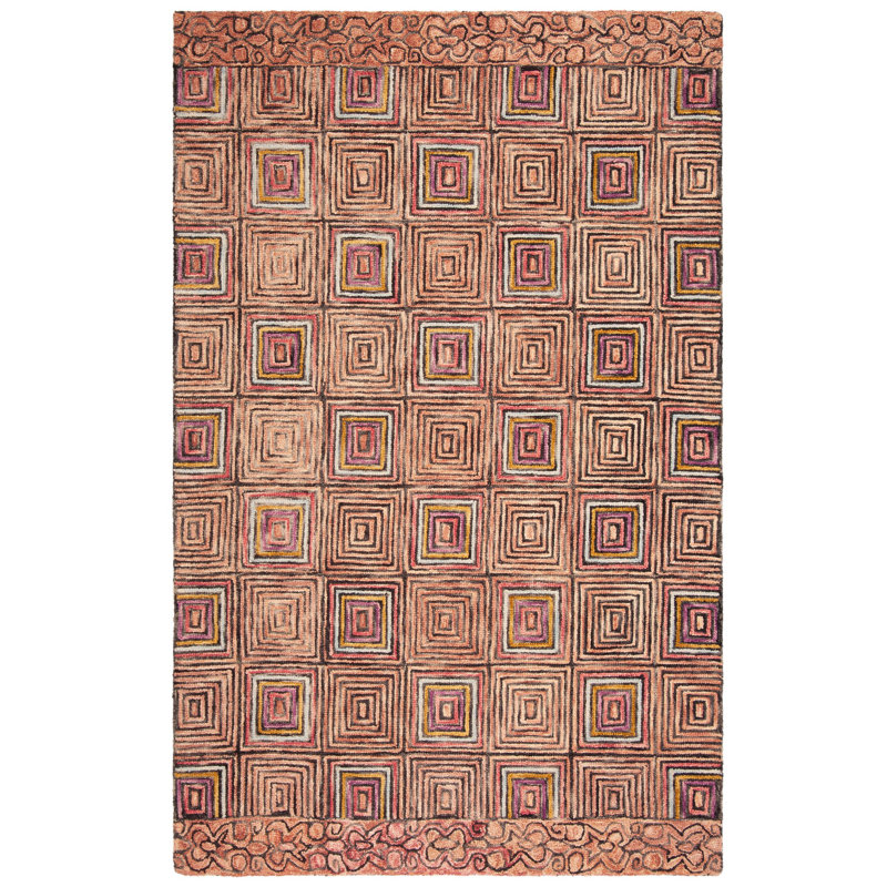 Tapis rose en laine touffeté à la main Deyoung, Rectangle 4 pi x 6 pi