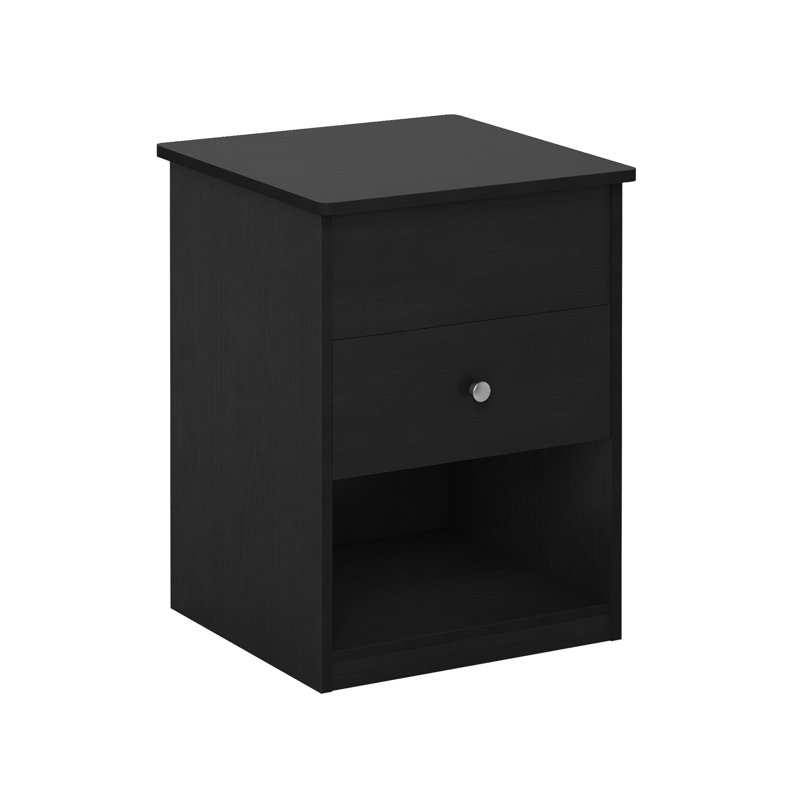 Table de chevet à plateau relevable Jensen, chêne français, Chêne noir