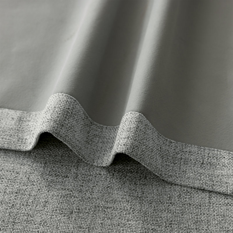 Leming 100% Polyester Burlap Blackout Curtains for Bedroom Grommets Curtains 2 Panels Set, Dark Gray, 52" W x 90" L