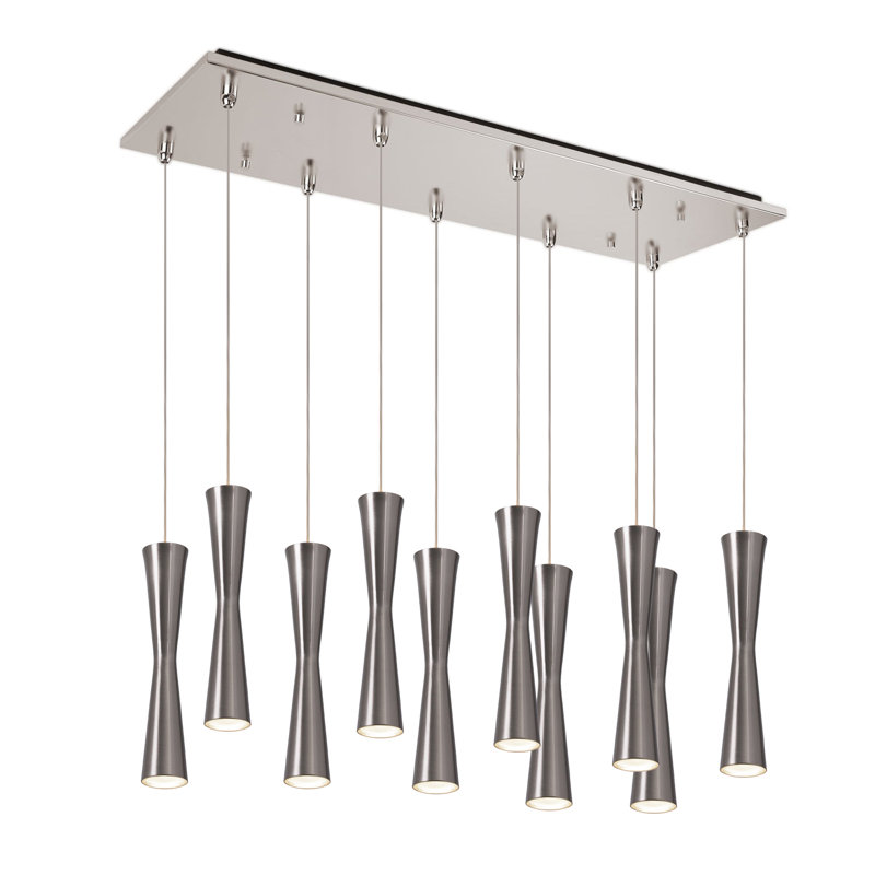 Robson LED Pendant, Brushed Nickel, 10 Lights, 140 W