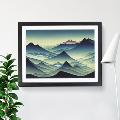 Serene Japanese Mountains - Framed Print