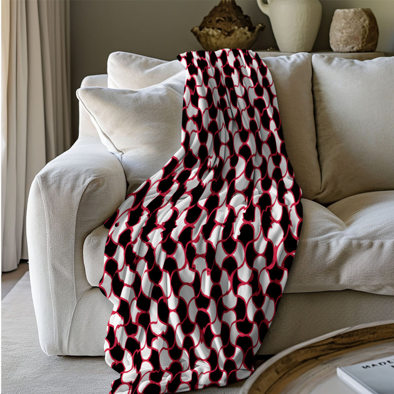 Cramoisi noir - couverture Sherpa 1 pièce de qualité supérieure 0137, L 60 po x L 80 po