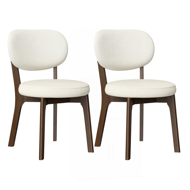 Ensemble de 2 chaises de cuisine rembourrées en chenille en bois massif de style campagnard Middleton