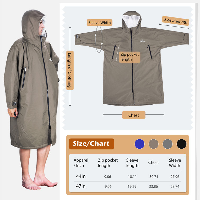 Surf Poncho Changing Robe, Super Soft Swimming Poncho Changing Towel with  Pocket and Hood for Outdoor Indoor (Gray)
