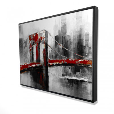 Abstrait et pont rouge de Brooklyn, reproduction sur toile