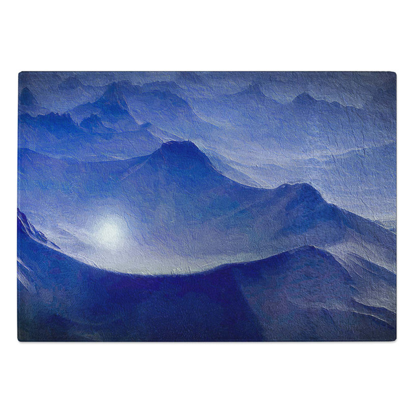 Tempered Glass Mountain Tops Chopping Board, 39 cm W x 28.5 cm L