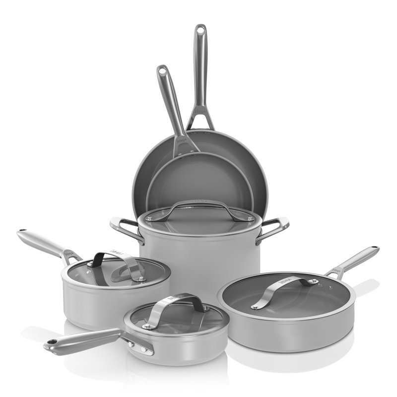 Ninja Neverstick Ceramic Pro 10-piece Cookware Set - Neutral Gray, Neutral Gray