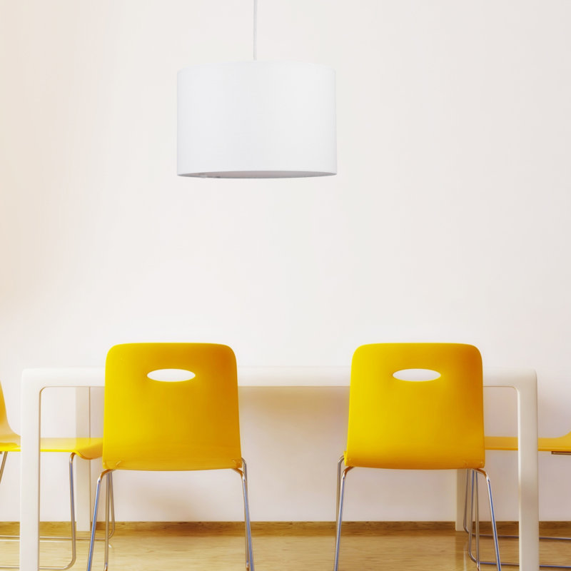 16cm H Cotton Drum Pendant Shade ( Uno ), White