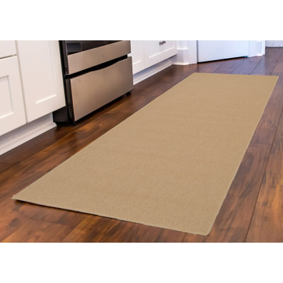 Rhodes Light Beige Machine Woven Wool Berber with Hand Serged Edging Area Rug
