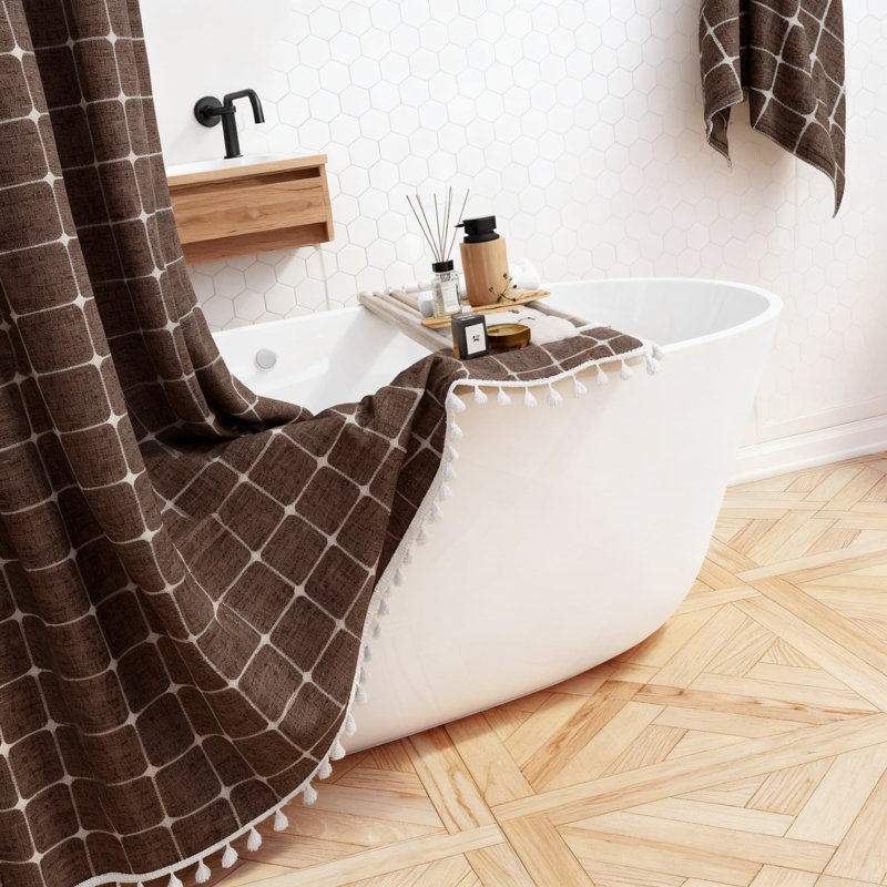 Rideau de douche Farmhouse, Brun