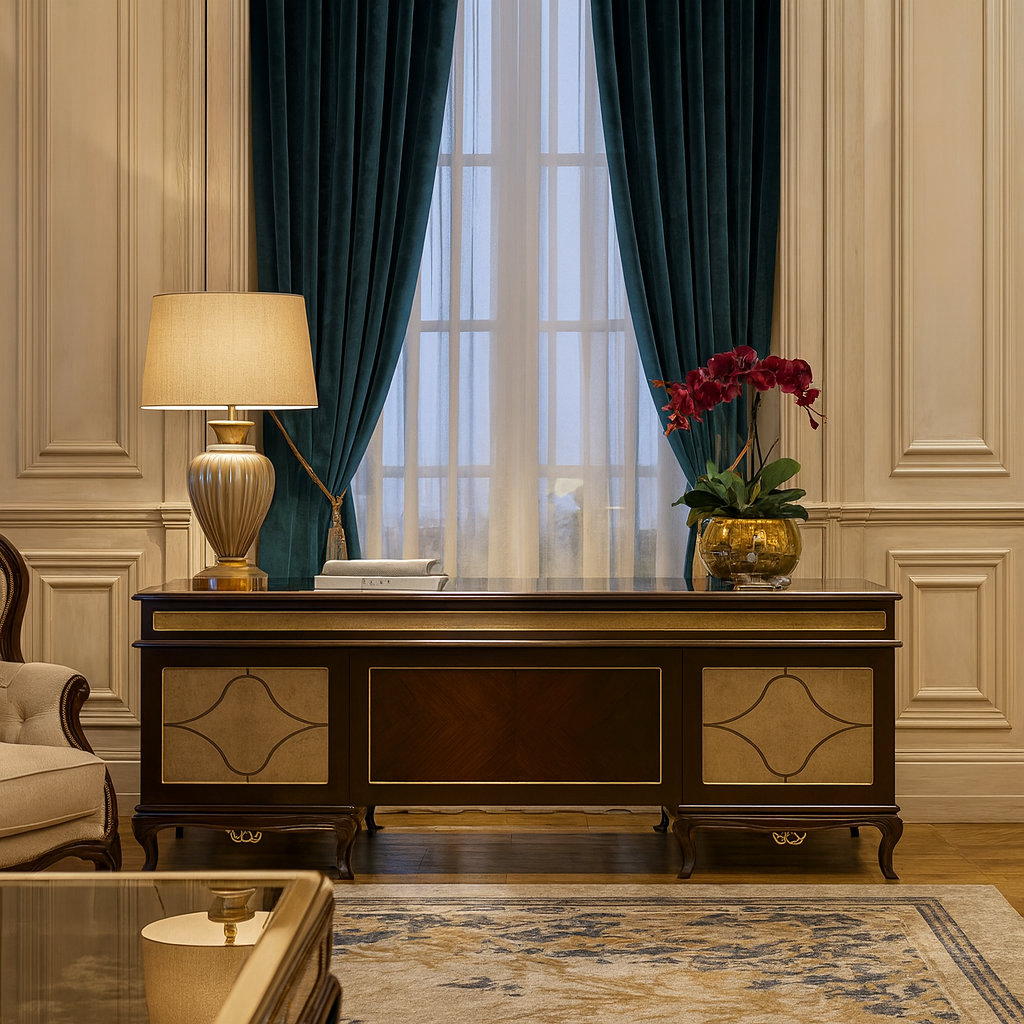 Woodway Solid Wood Executive Desk Infinity Furniture Import