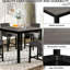 5 sièges de cuisine à hauteur de comptoir, gris et noir, fabrication, chaises rembourrées confortables, table à économie d'espace avec 4 et dessus, coussins de siège, design