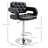 Upholstered Adjustable Height Counter Stool with Metal Frame