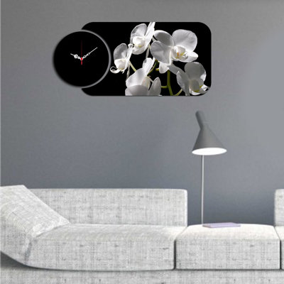 Ensemble de 2 horloges murales décoratives Chic, design moderne, 26,8 x 12,6 pouces | Fabrication 100% bois aggloméré, épaisseur: 0,1 pouce | Parfait pour le salon, le bureau ou la chambre à coucher, les garde-temps élégants et fonctionnels