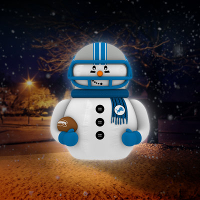 Sporticulture Detroit Lions Inflatable Snowman Player – 7 Ft Tall Yard Decoration w/ LED Lights | NFL Holiday Football Snowman | Built-in Blower Motor, Weather-Resistant, Indoor/Outdoor Use